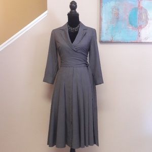 Jones New York/ Grey/ Pleated/Wrap Dress